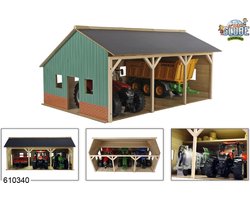 Kids Globe Landbouwloods Hout Voor 3 Tractoren, 1:16