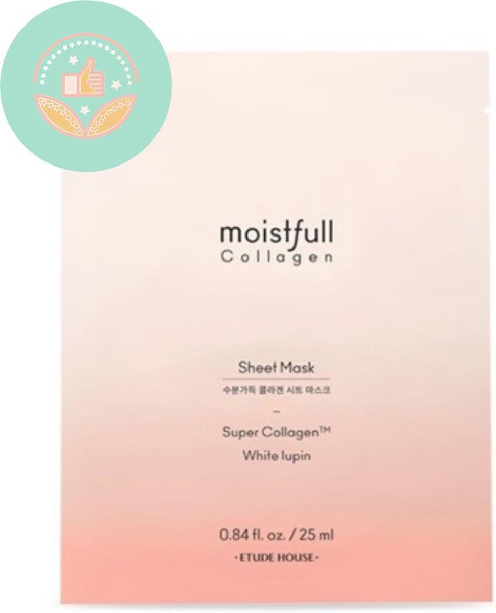 Bestseller - Etude House Moistfull Collagen Sheet Mask - Super Collagen White Lupin - Huidveroudering / Anti-Aging - Korean Beauty - K-Beauty - Koreaanse Skincare - ETUDE HOUSE