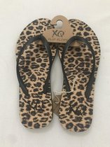 XQ Teenslippers dames leopard printed -flipflops  panter maat 38