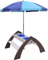 Bol.com AXI Delta Zand & Water Picknicktafel in Grijs/wit met Parasol - FSC Hout - Zandtafel - Watertafel voor kinderen met para... aanbieding