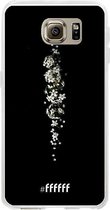 6F hoesje - geschikt voor Samsung Galaxy S6 -  Transparant TPU Case - White flowers in the dark #ffffff