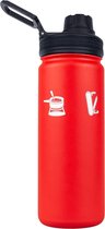 Rubytec Shira Verkoelende Drinkfles - 550 ml - Handige Drinktuit - Lekvrije Drinkdop - Urenlang Koud Drinken - Lekvrij - BPA-vrij - Abs/rvs - Rood/wit