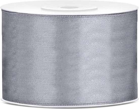 Blauw satijnen lint 2;5 cm x 25 m - Partyversiering