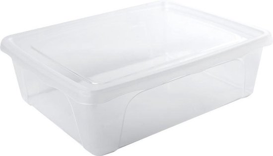 Stockage / Conteneur alimentaire bas 2,5 litres plastique transparent / plastique - 24 x 20 x 8 cm - Vienne - Conteneur alimentaire - Mealprep - Conserver les repas