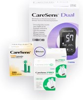 CareSens Dual glucose en ketonen startset, incl. meter,prikpen, 110 glucosestrips en 110 lancetten