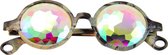 Caleidoscoop Kaleidoscoop Bril Premium Rond Flower Grijs - Kaleidoscope Glasses