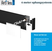 Artiteq Info Rail 6x 100 cm zwart schilderij ophangsysteem incl. montageset 9.6862S