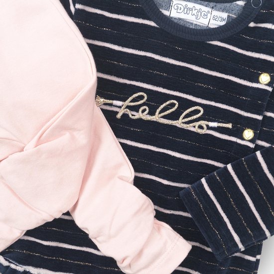 Dirkje - 2 pce Babysuit dress - Navy + pink - Vrouwen - Maat 68 van Dirkje — afbeelding 3