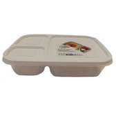 1x Lunchboxen/bewaarbakjes 3- vaks met deksel 1,5 liter -  Keukenbenodigdheden - Eten bewaren - Vershoudbakjes