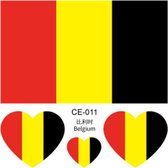 Temporary tattoo | tijdelijke tattoo | fake tattoo | belgische vlag en belgische vlag in hartjes | 60 x 60 mm