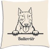 Sierkussen - Bulterriër - Wit - 45 Cm X 45 Cm