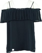Garcia blauwe blouse top met ondertop- valt kleiner - Maat XS