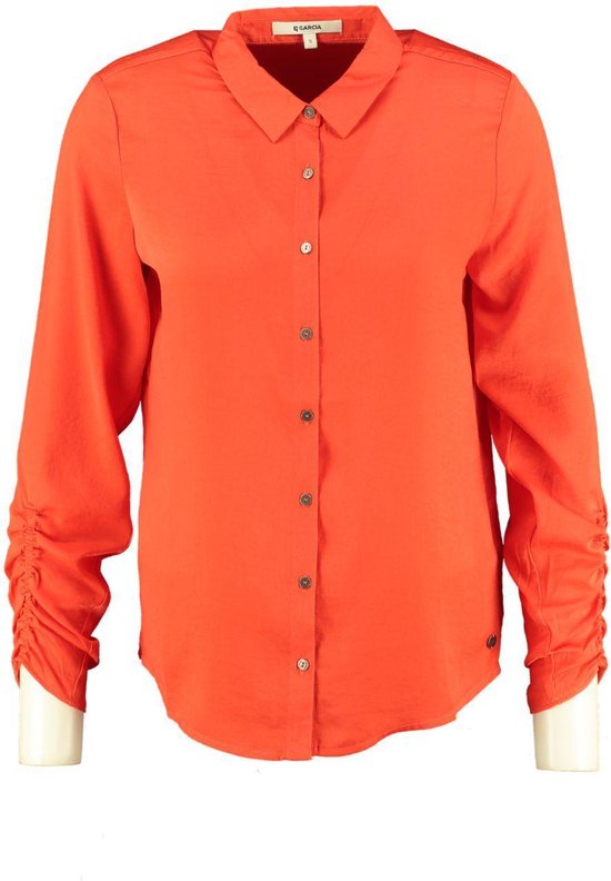 specificeren Min voor Garcia soepele oranje blouse - valt kleiner - Maat M | bol.com