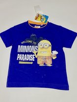 Minions T-shirt - Minions Paradise - blauw - maat 98/104 (4 jaar)