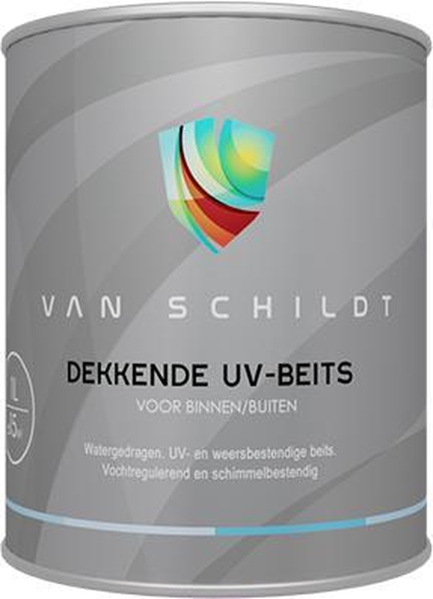 van Schildt Watergedragen Dekkende UV Beits Zwart Ral 9005 1 Liter
