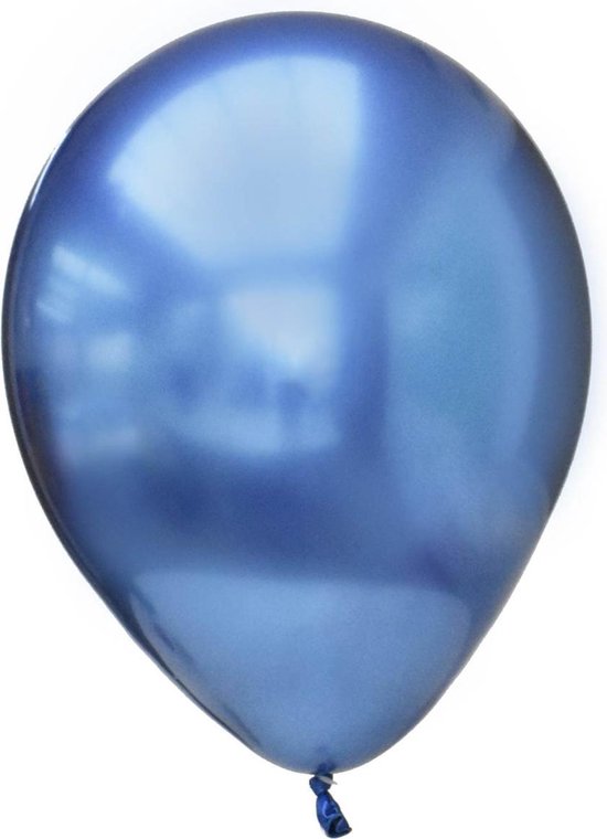 Ballon Platinum chroom blauw 12x