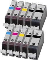 ACTIE: Canon PGI520 / CLI521 inkt cartridges (10-STUKS) Huismerk