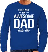 Awesome Dad cadeau sweater blauw heren - Vaderdag  cadeau S