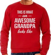 Awesome grandpa / opa cadeau sweater rood heren XL
