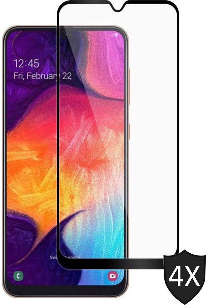 Screenprotector geschikt voor Samsung A50 - 4x Full Glas PET Folie