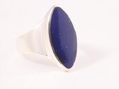 Hoogglans zilveren ring met lapis lazuli - maat 18.5