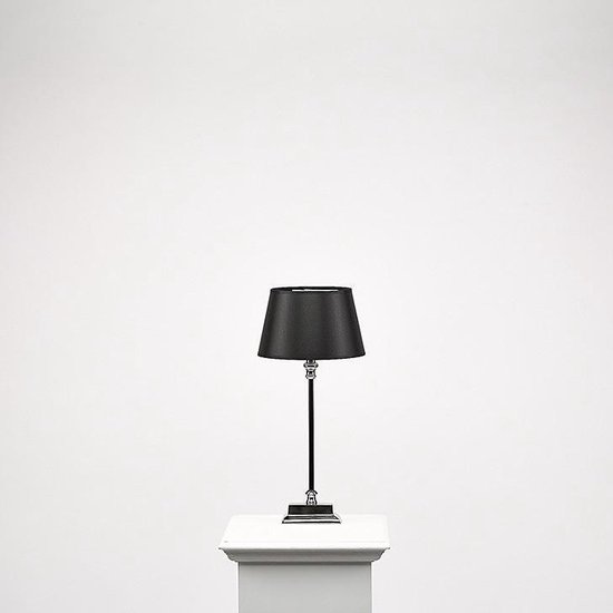 Simla - Lampe de table + capuchon Zwart - full nickel - H30 cm | bol.com