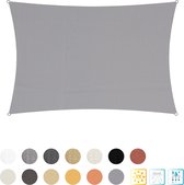 Rechthoekige luifel van Lumaland incl. spankoorden|polyester met dubbele pu-laag | Rechthoekig 2 x 3 Meter | 160 g/m² - lichtgrijs