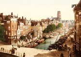 Oude Foto Vintage Poster Stadsgezicht Rotterdam - Delftsevaart - Holland van Vroeger - A3 Formaat Print Wanddecoratie - 42x29 cm