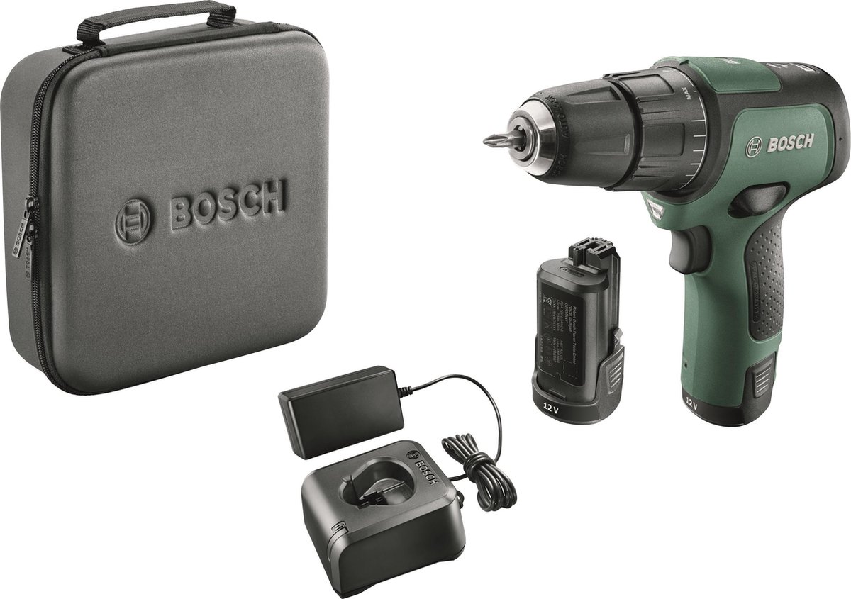 Bosch EasyImpact 12 Accuklopboorschroevendraaier - Lichgroen model - Met 2x 12 V accu's en lader