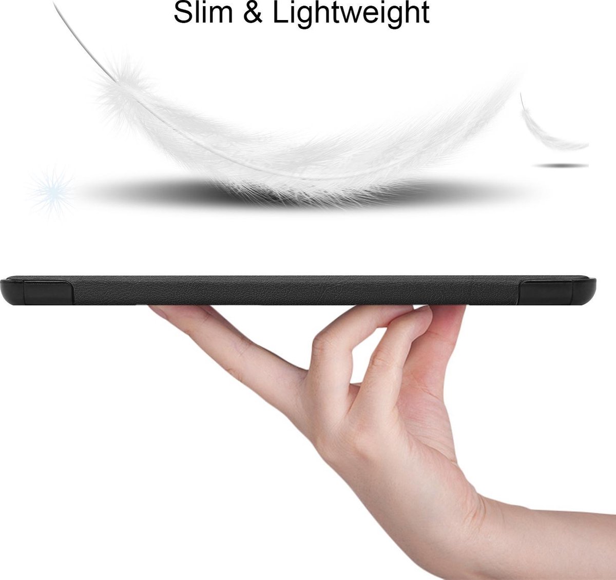 Lederen Beschermhoes - Geschikt voor Samsung Galaxy Tab S6 Lite 10,4 Inch - Zwart