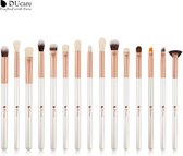 DUcare - 15-delige oogschaduw set - Make up - Pro eye brush - Foundation - Make up kwasten set - Blending brush - Complete make-up set - Synthetische haren - Wit
