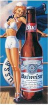 Metalen bord Budweiser Girl Vintage 20x30cm
