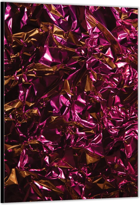 Dibond –Roze Snoeppapiertjes– 60x90cm Foto op Aluminium (Wanddecoratie van metaal)