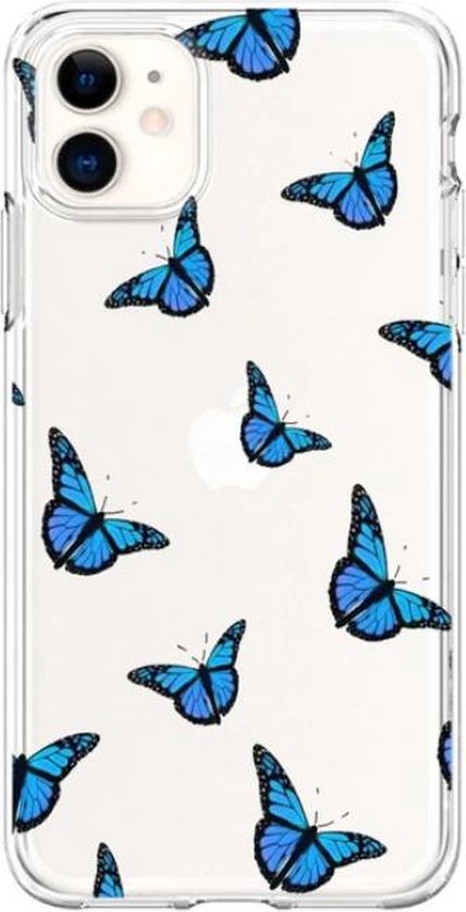 iPhone X telefoonhoesje – Phone case – aesthetic – blauwe vlinders – iPhone  X hoesje -... | bol.com