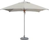 Tradewinds Aluzone Parasol (aluminium) - vierkant 2,8m X 2,8m - grote parasol - Ice Grey