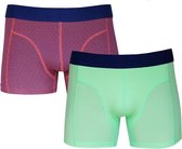 Sapph Boxershort Heren - Ethan - Microvezel - 2pack - Geometric Oranje/Mint - S