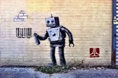 BANKSY  Tagging Robot Canvas Print