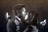 BANKSY Mobile Lovers Canvas Print