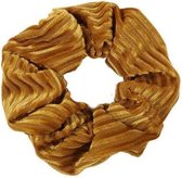 Corduroy/ribfluwele scrunchie/haarwokkel, oker/geel