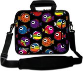 Sleevy 17,3 laptoptas gekleurde visjes