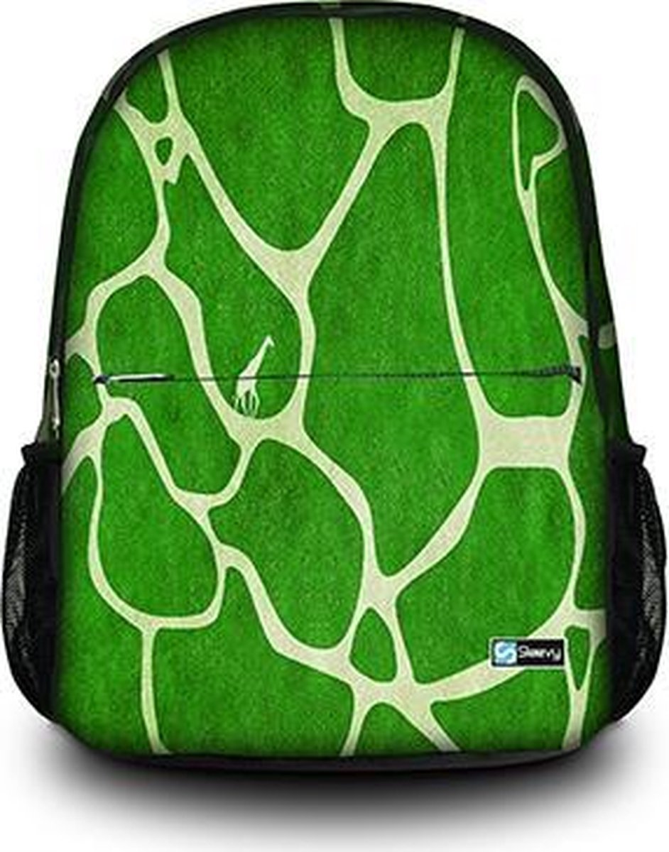 Sleevy rugzak groene giraffe print - schooltas
