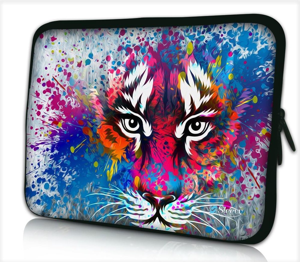 Laptophoes 17,3 inch tijger artistiek - Sleevy - laptop sleeve - laptopcover - Alle inch-maten & keuze uit 250+ designs! Sleevy