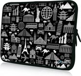 Sleevy 13,3 laptophoes wereldse symbolen - laptop sleeve - laptopcover - Sleevy Collectie 250+ designs