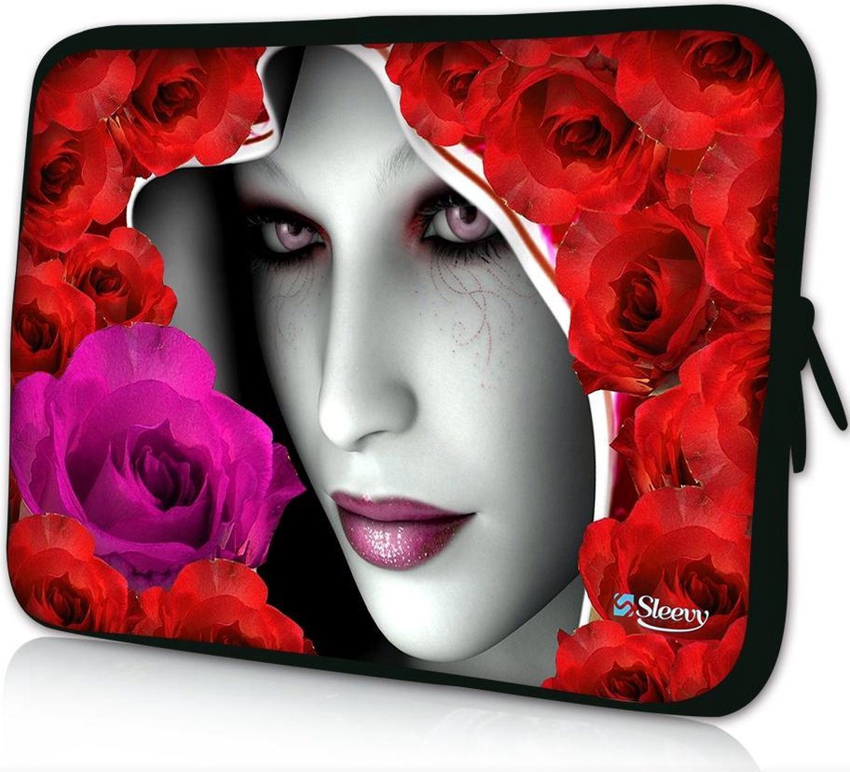Sleevy 15,6 laptophoes mysterieuze vrouw - laptop sleeve - Sleevy collectie 300+ designs