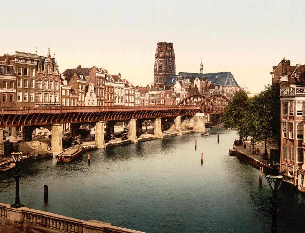 Oude Foto Poster Stadsgezicht Rotterdam - De Kolk - Holland van Vroeger - A3 Formaat Print Wanddecoratie - 42x29 cm