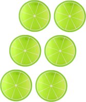Fruitige Siliconen Onderzetters - Fruit Collectie - 6 Stuks - 9cm - Limoen
