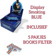 Smoking Blue Voordeelpakket - King Size Slim Vloeipapier (50 Pakken) - Originele Boeken Filtertips (5 Pakjes)