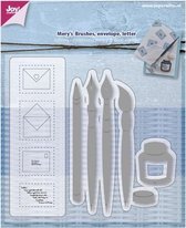 Joy!Crafts snij- embosstencil + stempel penseel pen envelop