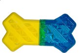 Jouet chien cool jouet os bleu / jaune 13,5 cm