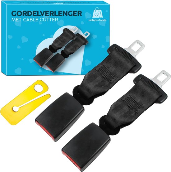 Foto: Haleps goods gordelverlenger set 2 stuks autogordel verlenger extra veilig autogordelverlenger veiligheidsgordel zwangerschapsgordel verlenggesp inclusief cable cutter